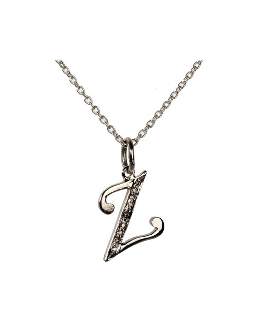 Alphabet Z pendant with diamonds