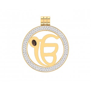 Ik Onkar Gold Pendant with Diamonds