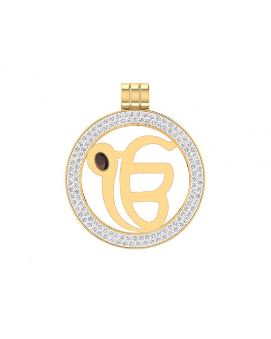 Ik Onkar Gold Pendant with Diamonds