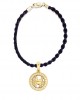 Cancer Charm in 14K Gold Studded with Diamonds with leather cord