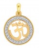 Om 12mm charm in hallmarked Gold with round brilliant diamonds