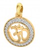 Om 12mm charm in hallmarked Gold with round brilliant diamonds