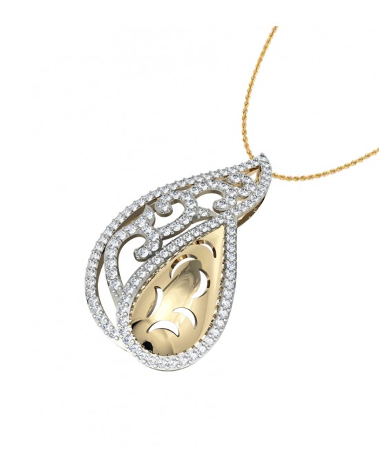 Contemporary Two tone diamond Pendant