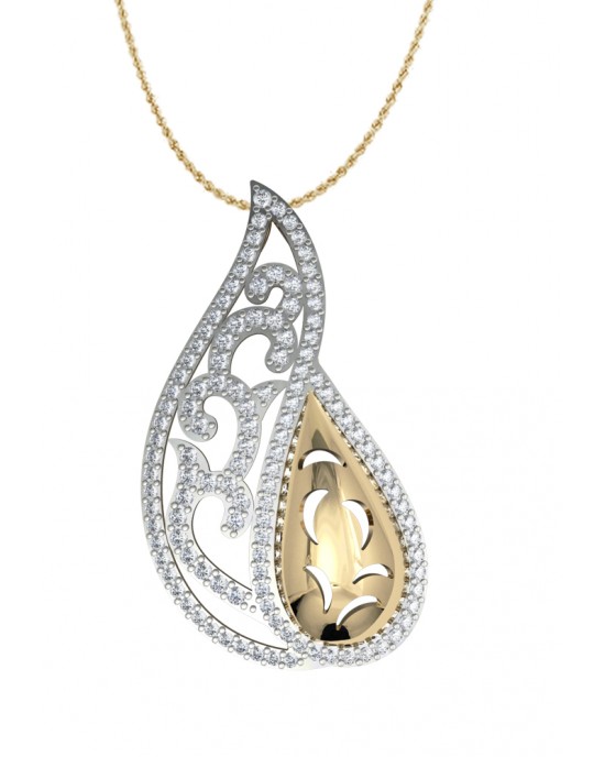 Contemporary Two tone diamond Pendant