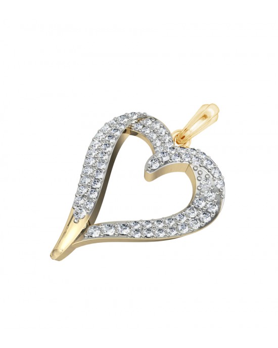 Delicate Diamond Heart Pendant 