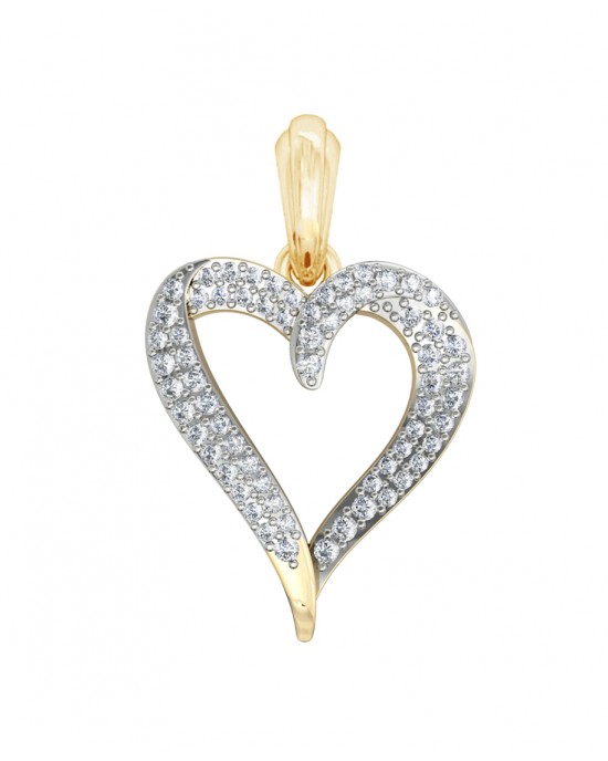 Delicate Diamond Heart Pendant 