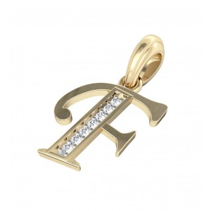 Gold Alphabet F charm