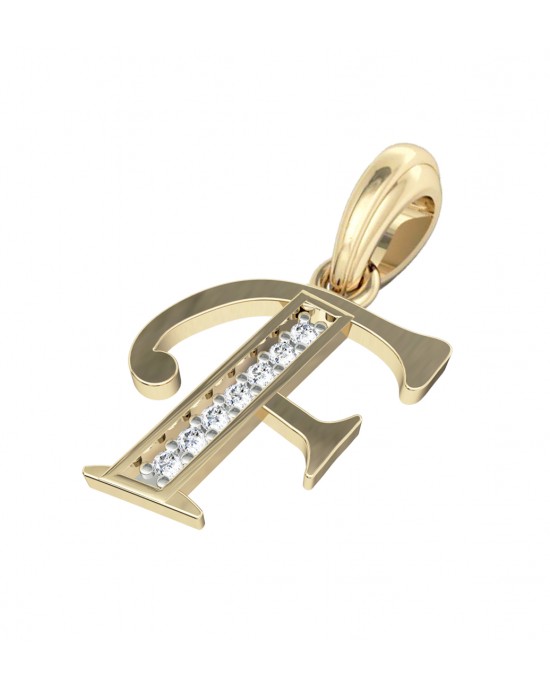 Gold Alphabet F charm