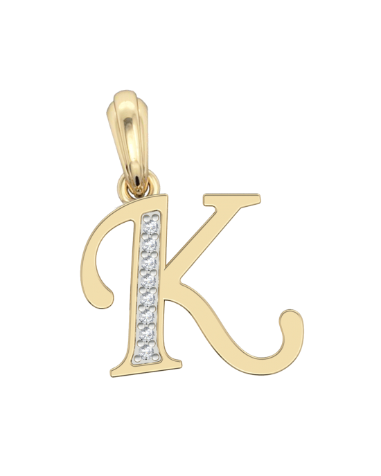 Gold Alphabet K charm