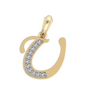 Gold Alphabet U charm