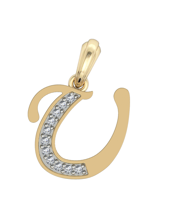 Gold Alphabet U charm