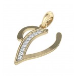Gold Alphabet V charm