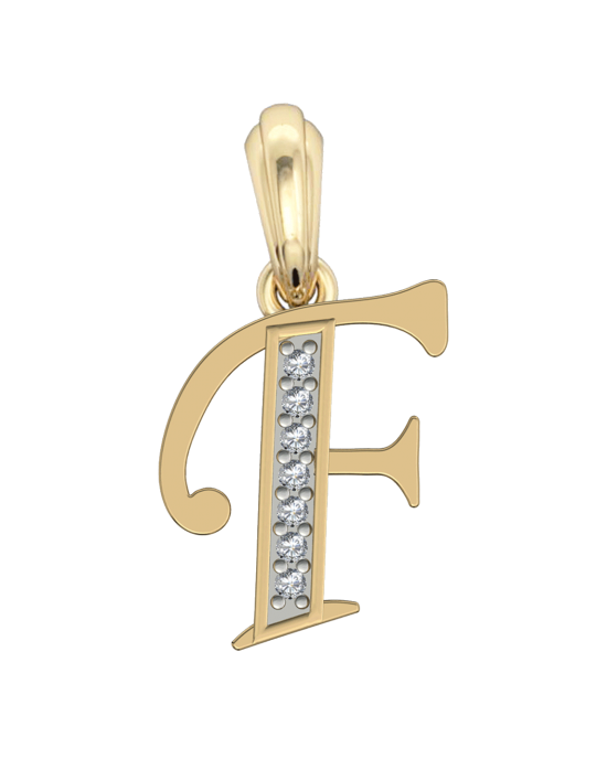 Gold Alphabet F charm