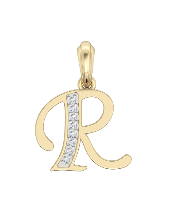 Gold Alphabet R charm