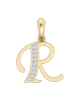 Gold Alphabet R charm