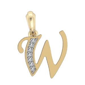 Gold Alphabet W charm