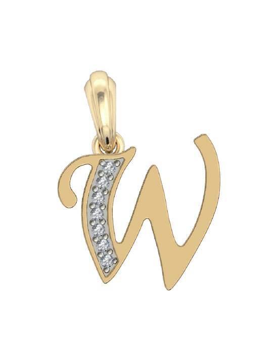 Gold Alphabet W charm