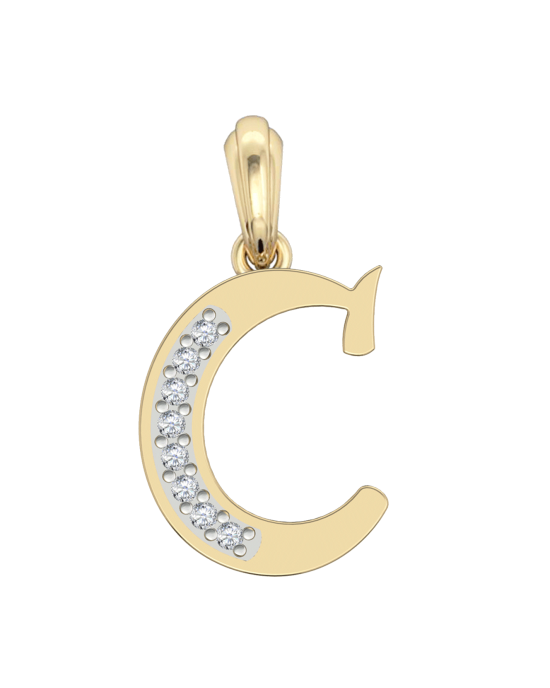 Gold Alphabet C charm