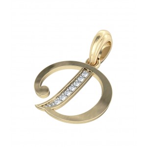 Gold Alphabet D charm