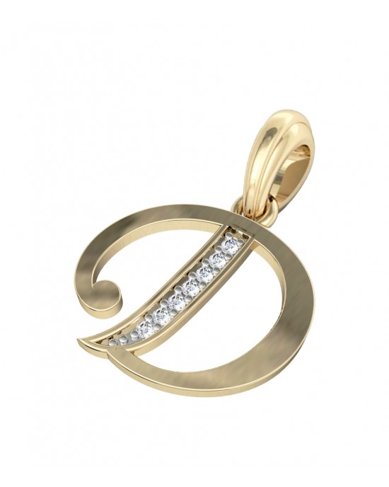 Gold Alphabet D charm