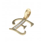 Gold Alphabet E charm
