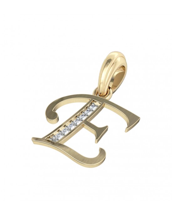 Gold Alphabet E charm