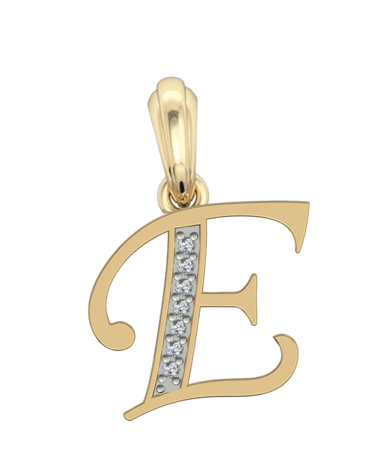 Gold Alphabet E charm