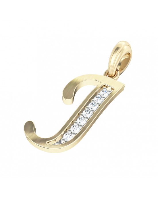 Gold Alphabet J charm