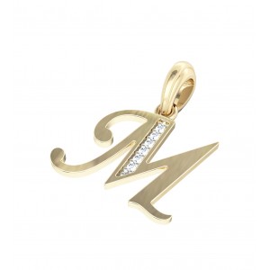 Gold Alphabet M charm