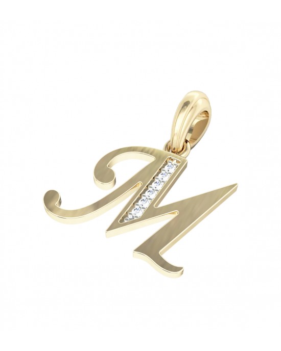 Gold Alphabet M charm