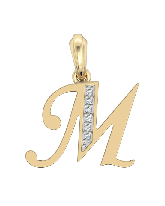 Gold Alphabet M charm