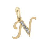 Gold Alphabet N charm