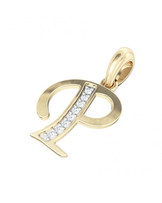 Gold Alphabet P charm