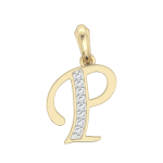 Gold Alphabet P charm