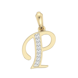 Gold Alphabet P charm