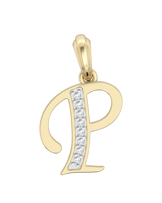 Gold Alphabet P charm