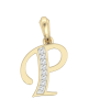 Gold Alphabet P charm