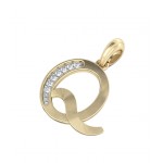 Gold Alphabet Q charm