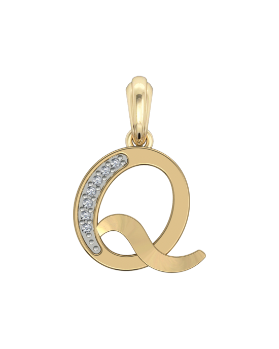 Gold Alphabet Q charm