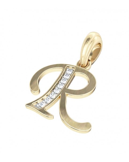 Gold Alphabet R charm