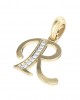 Gold Alphabet R charm