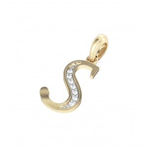 Gold Alphabet S charm