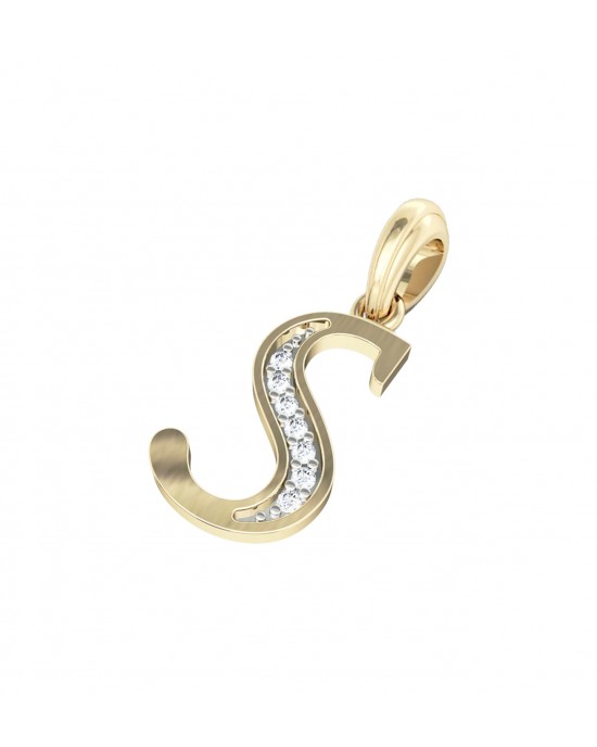 Gold Alphabet S charm