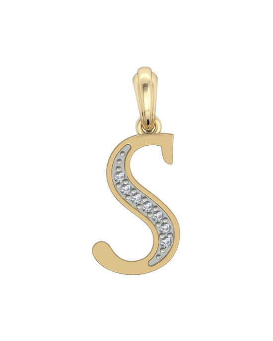 Gold Alphabet S charm