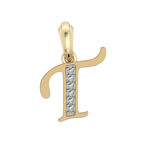 Gold Alphabet T charm