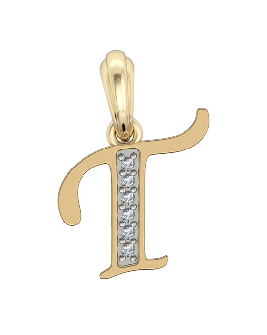 Gold Alphabet T charm