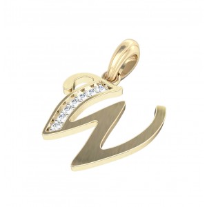 Gold Alphabet W charm