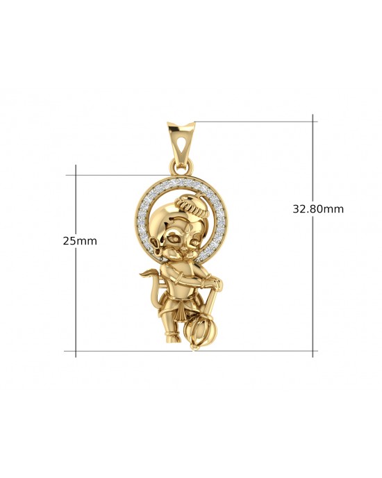 Adorable Bal Hanuman Gold Pendant