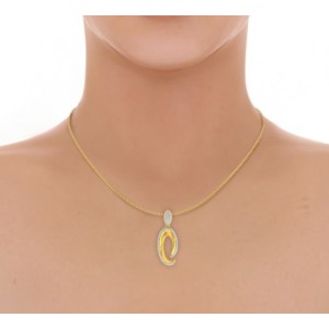 Eeva Diamond Pendant in Gold