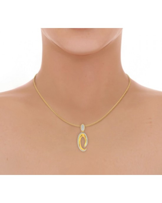 Eeva Diamond Pendant in Gold